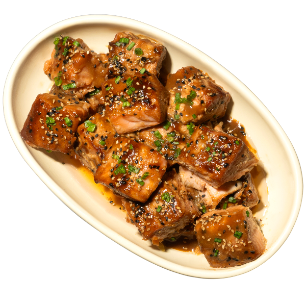 Sesame Teriyaki Salmon Cubes  9X13 (RTB)
